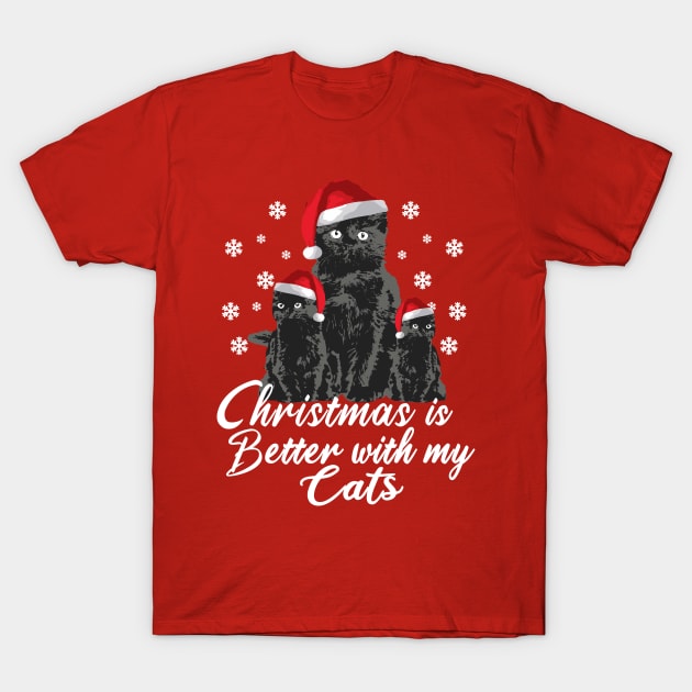 Fluffy Cats - Christmas is better with my Cats T-Shirt by dnlribeiro88